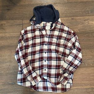 American Eagle flannel with detachable hoodie.